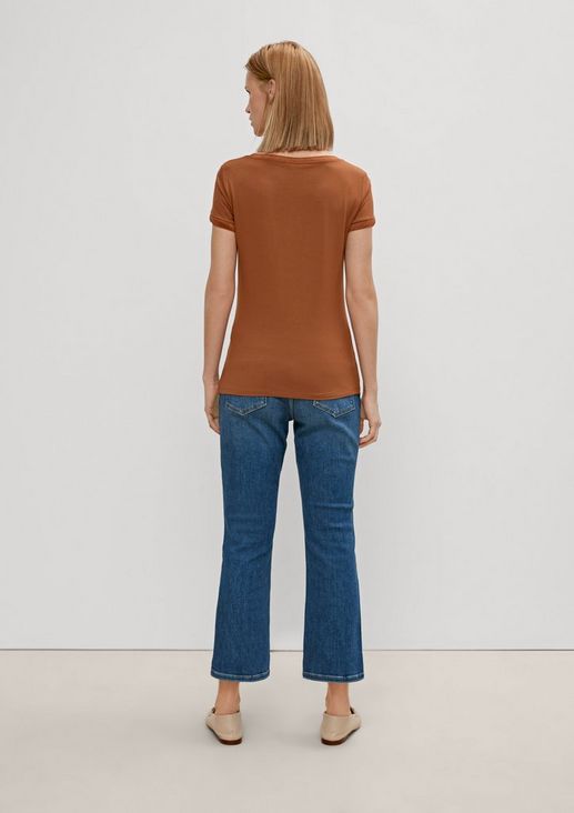 Jersey top with ribbed details from comma