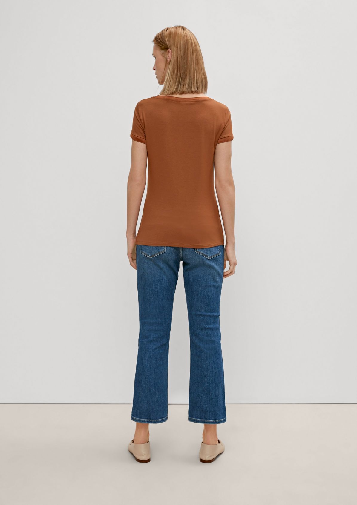 Jersey top with ribbed details from comma