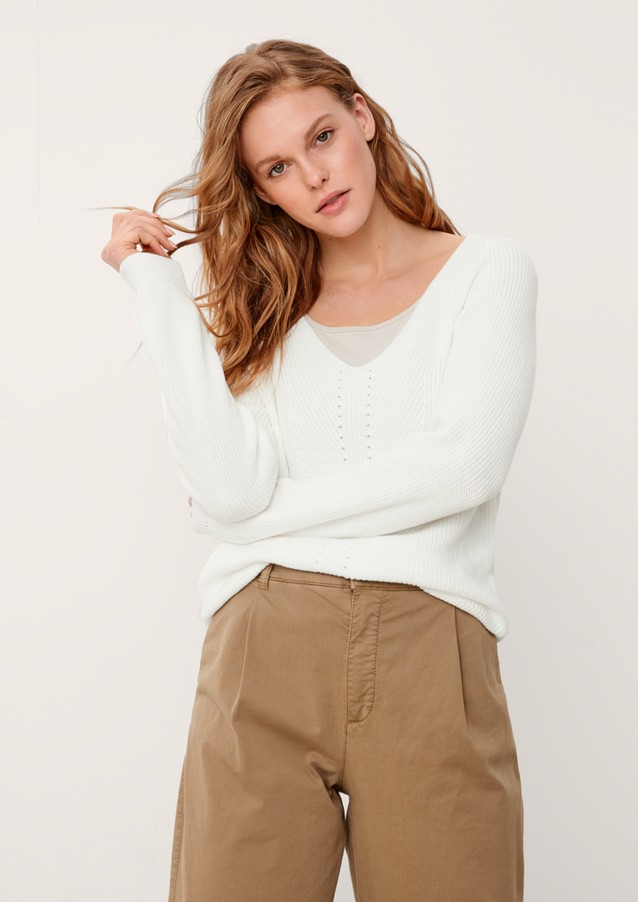 Damen Pullover & Sweatshirts | Pullover mit Ajourdetail - DX56645