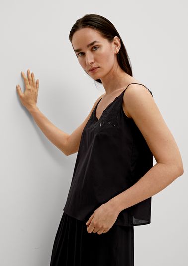 Strappy top with broderie anglaise from comma