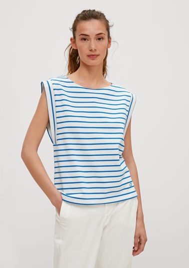 Striped jersey top from comma