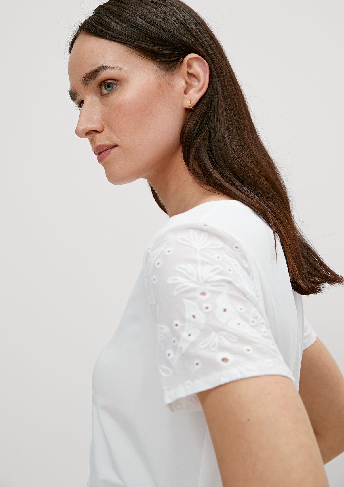Jersey top with lace details from comma