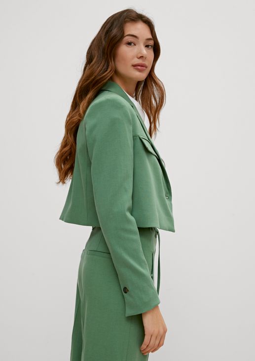 Cropped blazer with mock flap pockets from comma