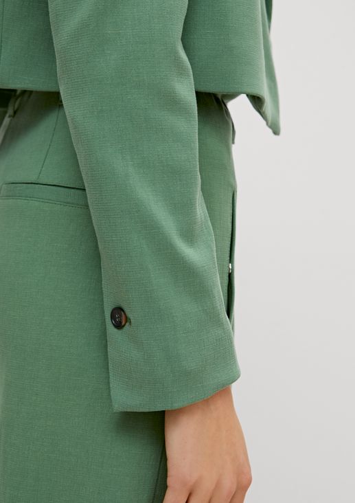 Cropped blazer with mock flap pockets from comma