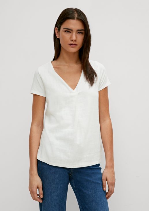 Mixed fabric blouse top from comma
