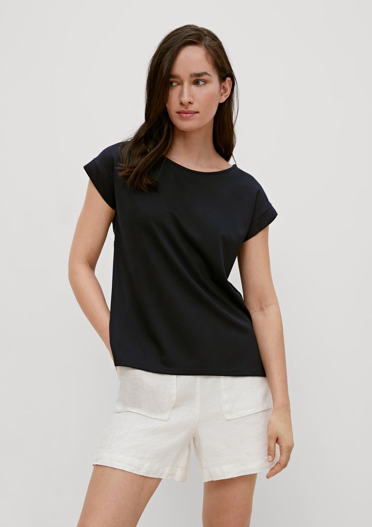 T-shirt with a broderie anglaise yoke from comma