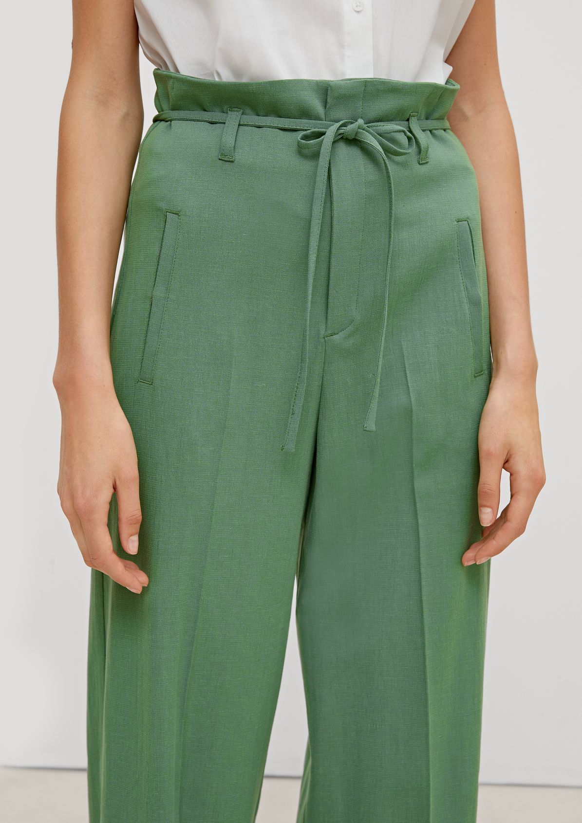 Regular fit: trousers with linen from comma