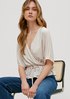Blouse with a cache-coeur neckline from comma