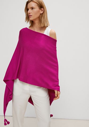 Poncho with tassels from comma
