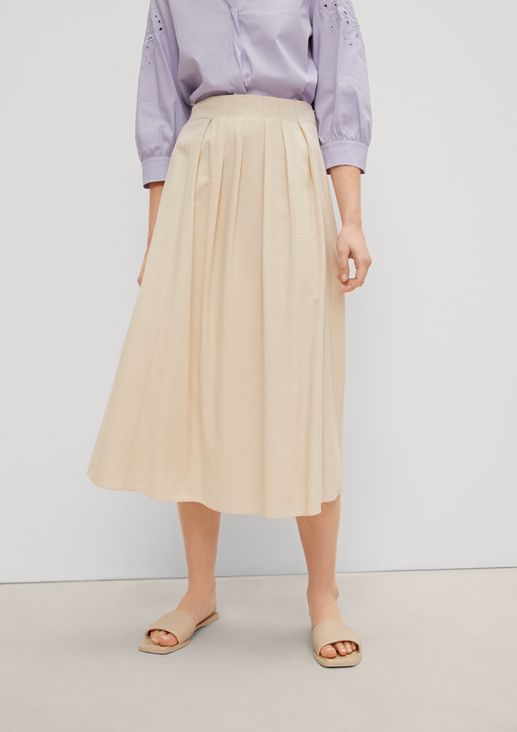 Midi skirt made of seersucker fabric from comma