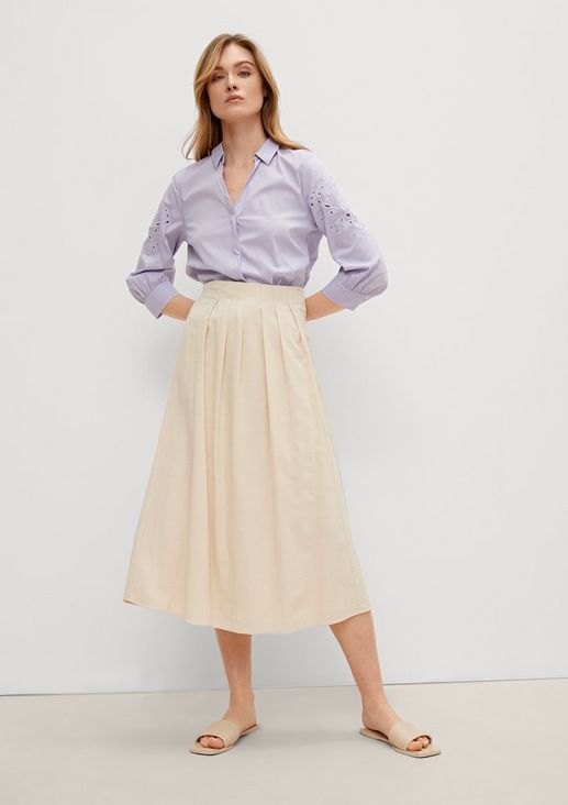 Midi skirt made of seersucker fabric from comma