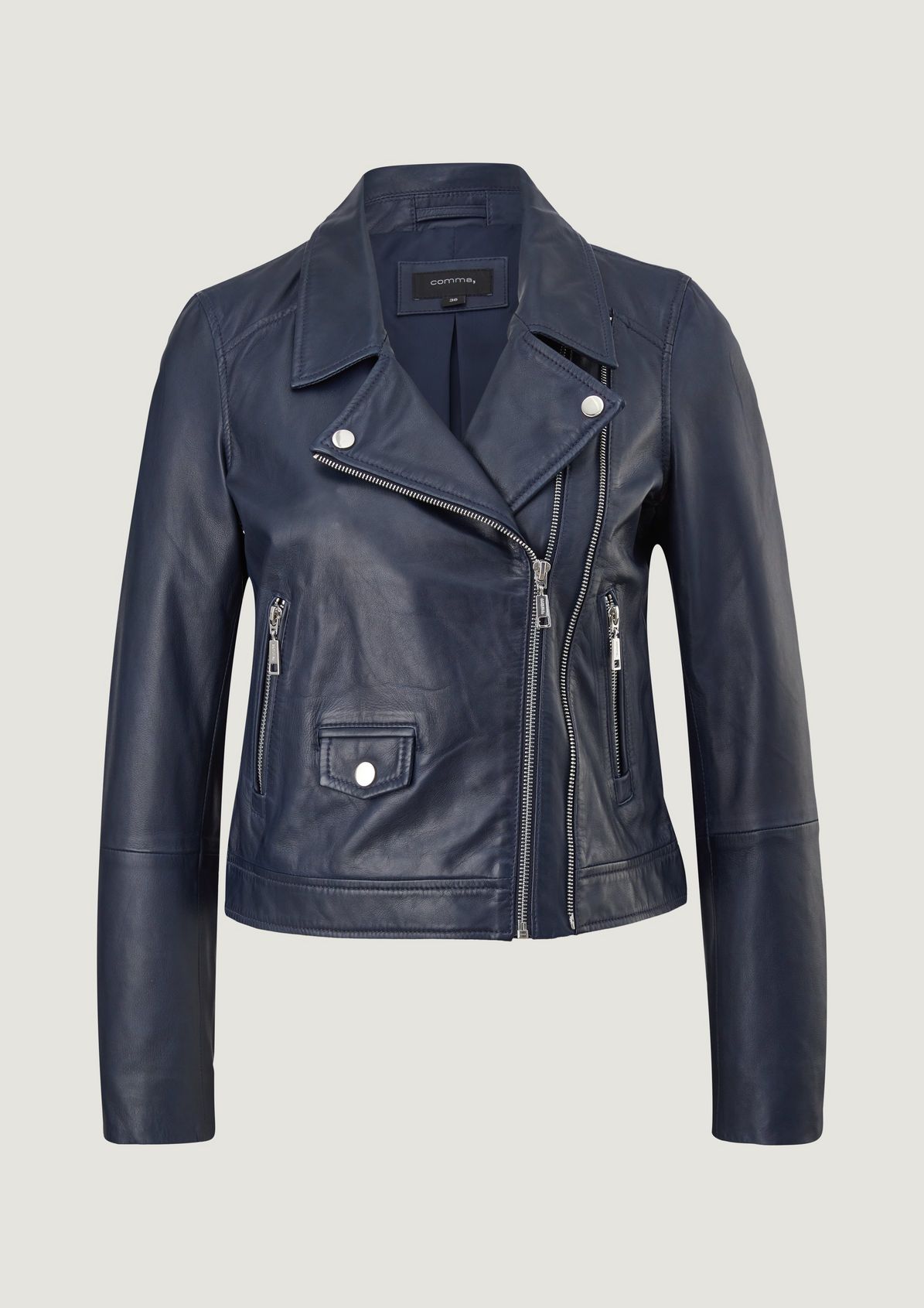 Leather biker jacket from comma