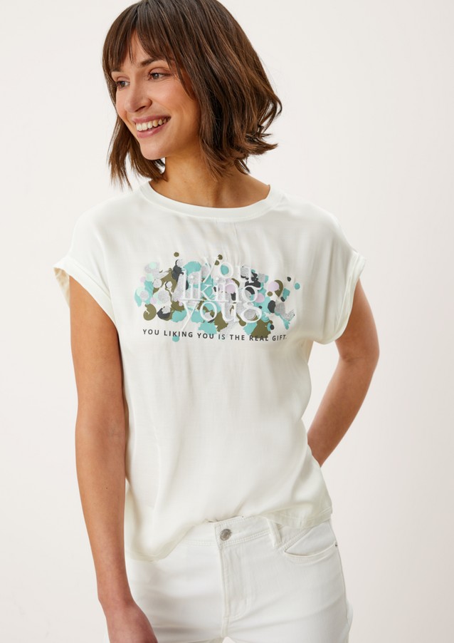 Femmes Shirts & tops | T-shirt en viscose à motif artistique - BU94095