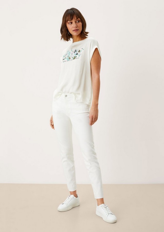 Femmes Shirts & tops | T-shirt en viscose à motif artistique - BU94095
