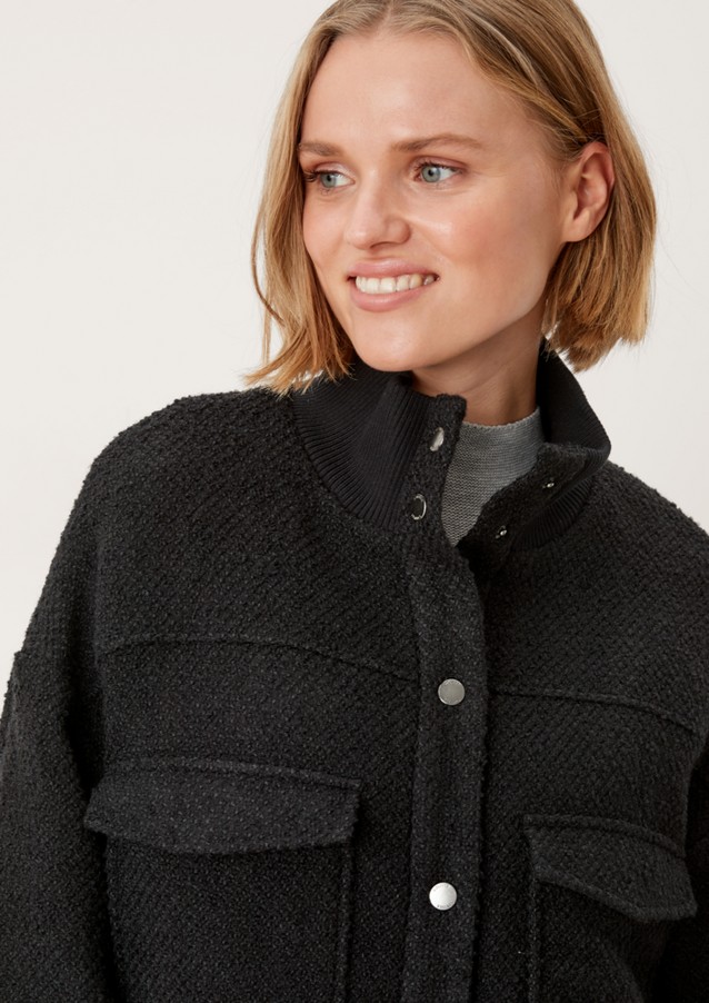 Women Jackets | Wool blend jacket with ribbed details - BD11836