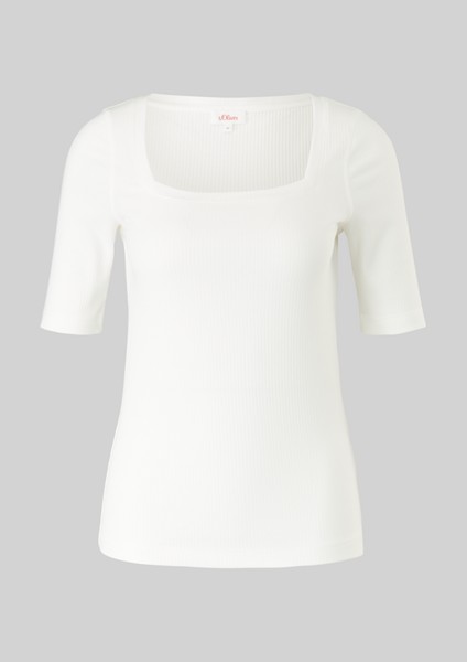 Femmes Shirts & tops | T-shirt côtelé à encolure carrée - LB85447