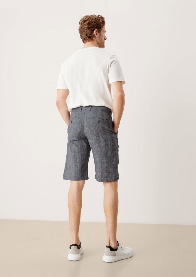Hommes Shorts & Bermudas | Slim : short de style bermuda en lin mélangé - UH63095