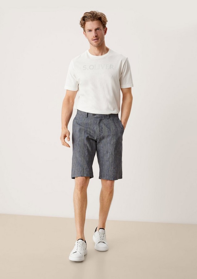 Hommes Shorts & Bermudas | Slim : short de style bermuda en lin mélangé - UH63095