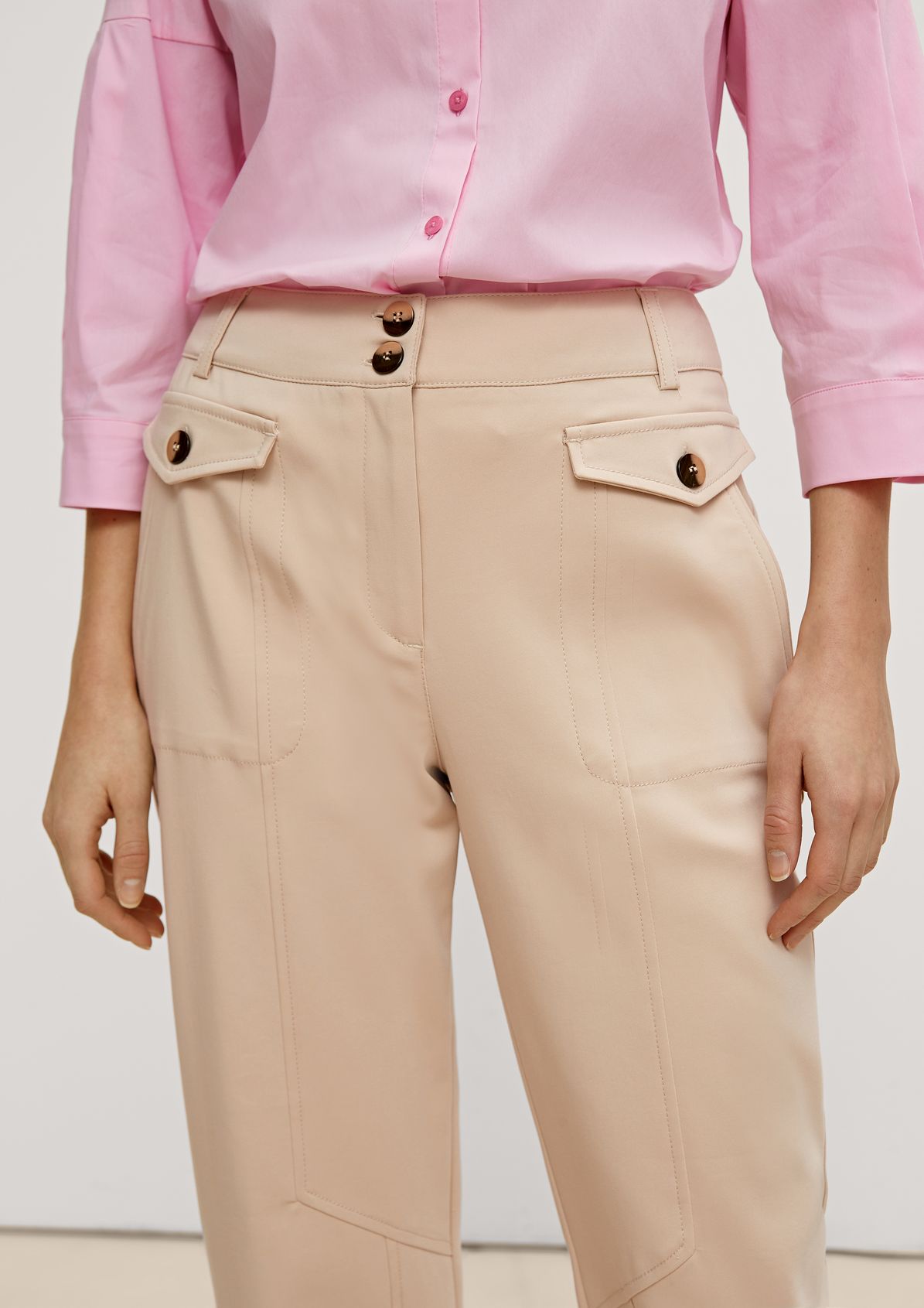Regular: balloon trousers with decorative stitching from comma