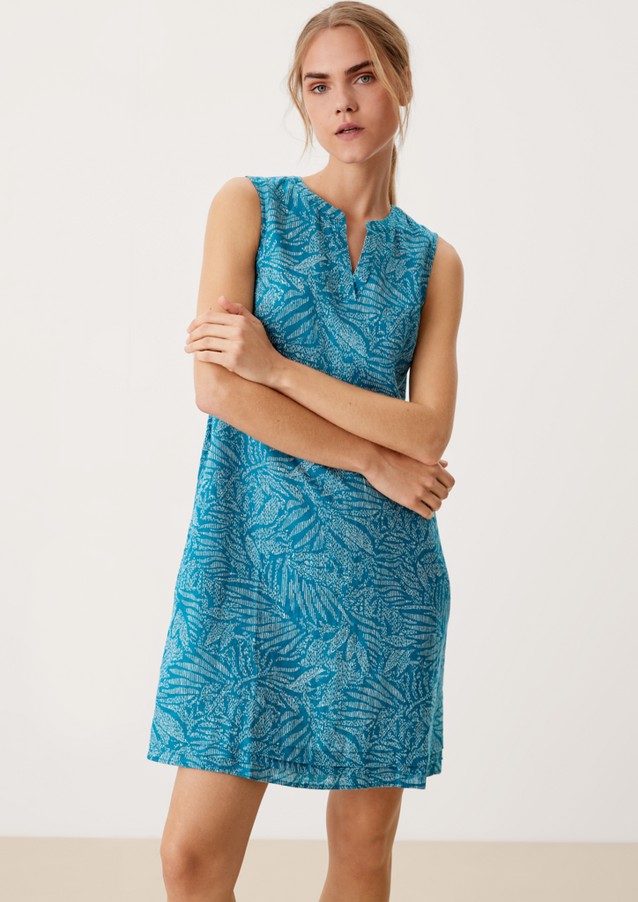 Women Dresses | Linen dress with an all-over pattern - QS19614