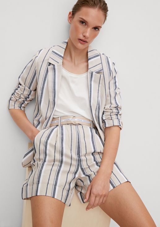 Linen blend blazer with stripes from comma