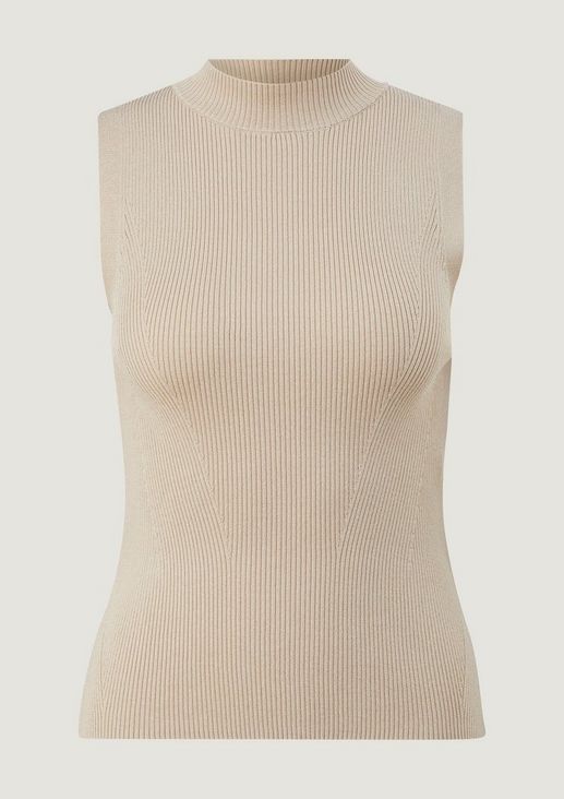 Ribbed top with a stand-up collar from comma