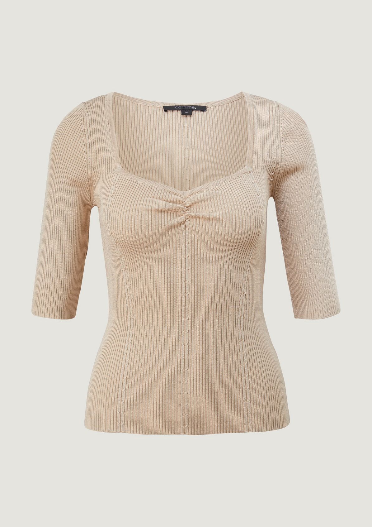 Fine knit top with a cable pattern from comma