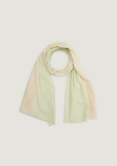 Woven scarf with colour graduation from comma