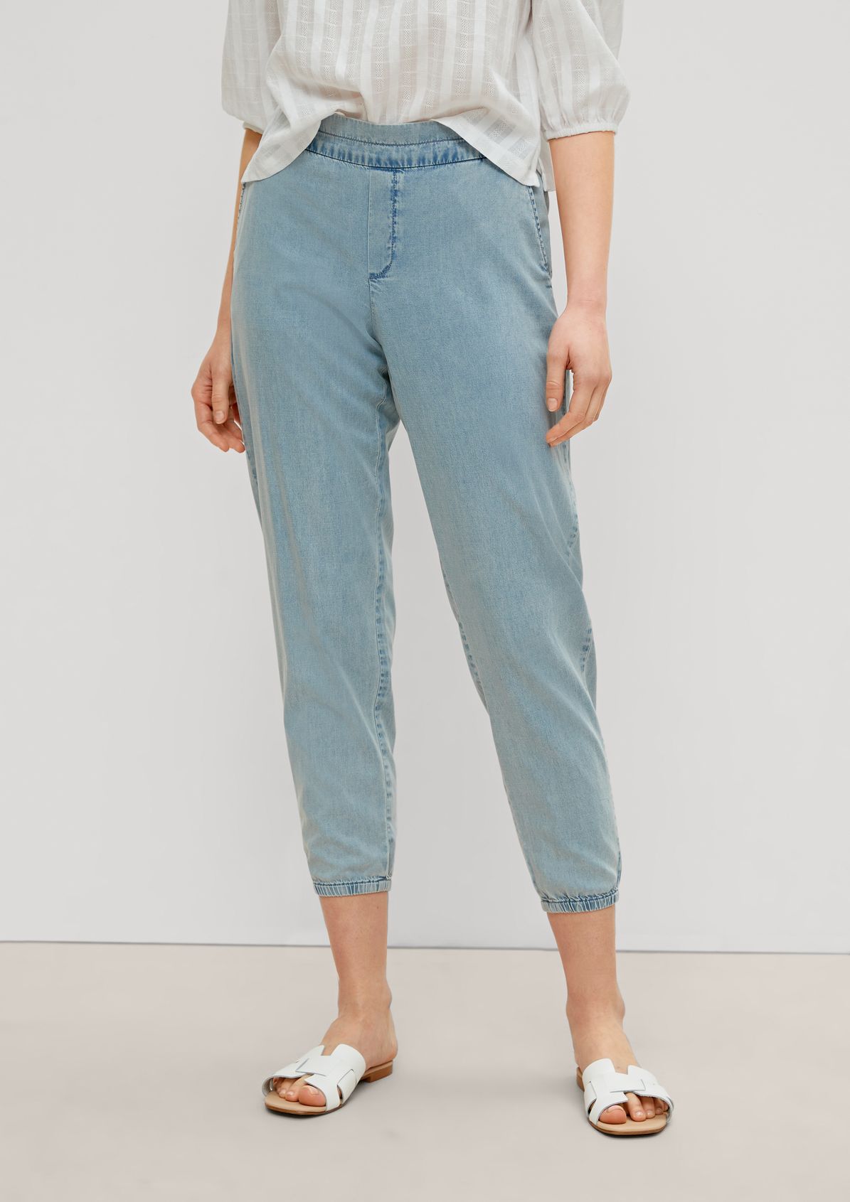 Regular fit: trousers with a washed finish from comma