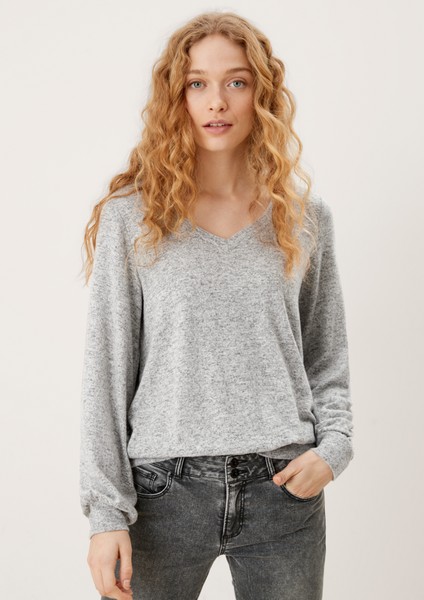Femmes Shirts & tops | T-shirt à manches longues en viscose mélangée - OQ57543