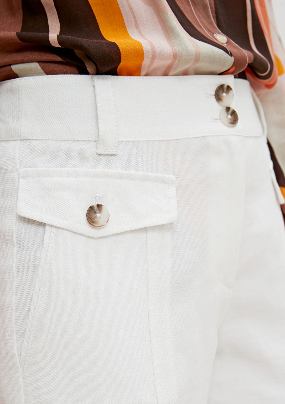 Regular fit: linen trousers with flap pockets from comma