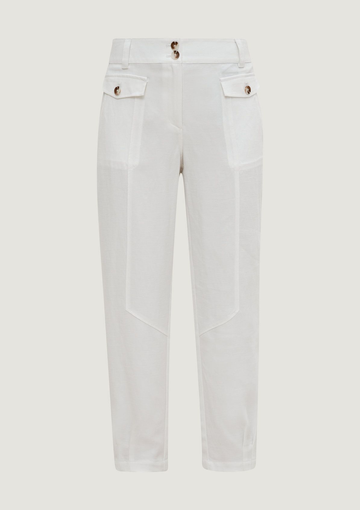 Regular fit: linen trousers with flap pockets from comma