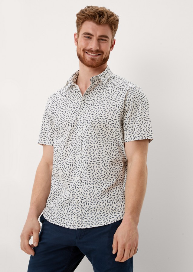 Hommes Chemises | Slim : chemise à manches courtes tendance animée d’un imprimé all-over - IX20538