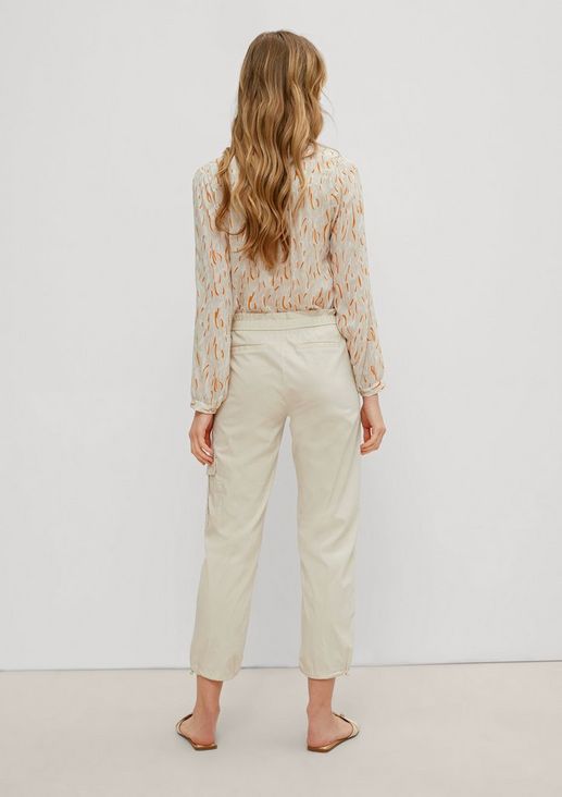 Relaxed: trousers with an elasticated frilled waistband from comma