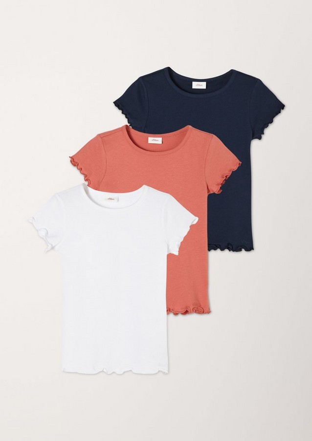 Junior Kids (sizes 92-140) | Triple pack of T-shirts with a rolled hem - ZE58628