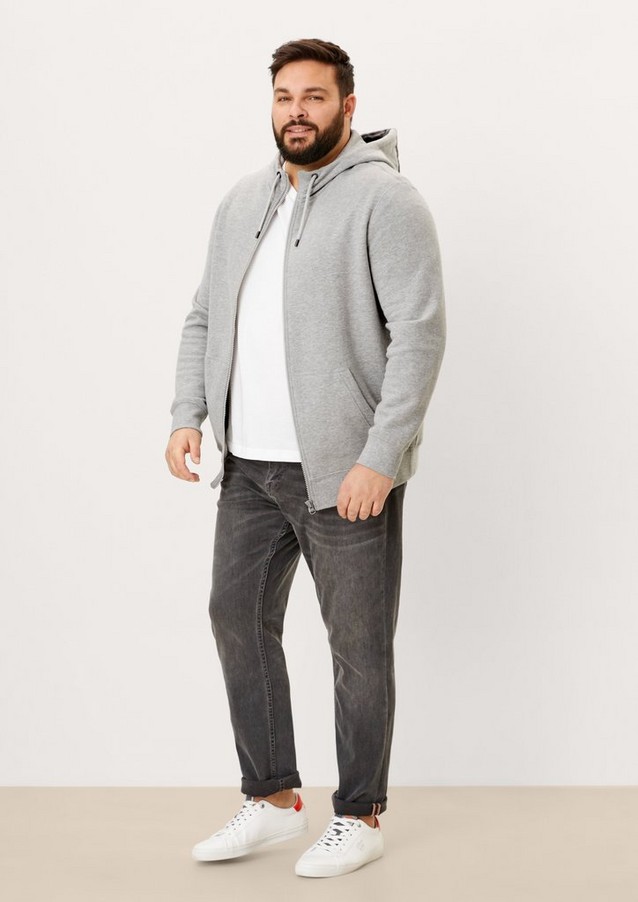 Men Big Sizes | Sweatshirt jacket with a hood - PF31078