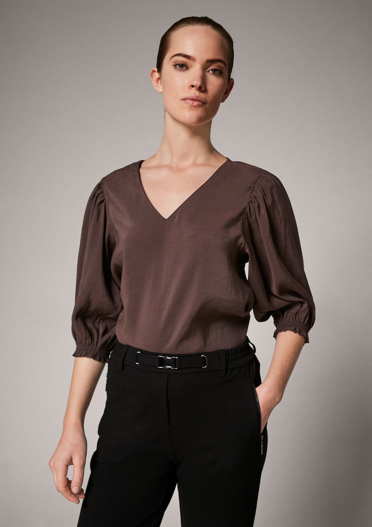 Modal blend blouse with gathers from comma