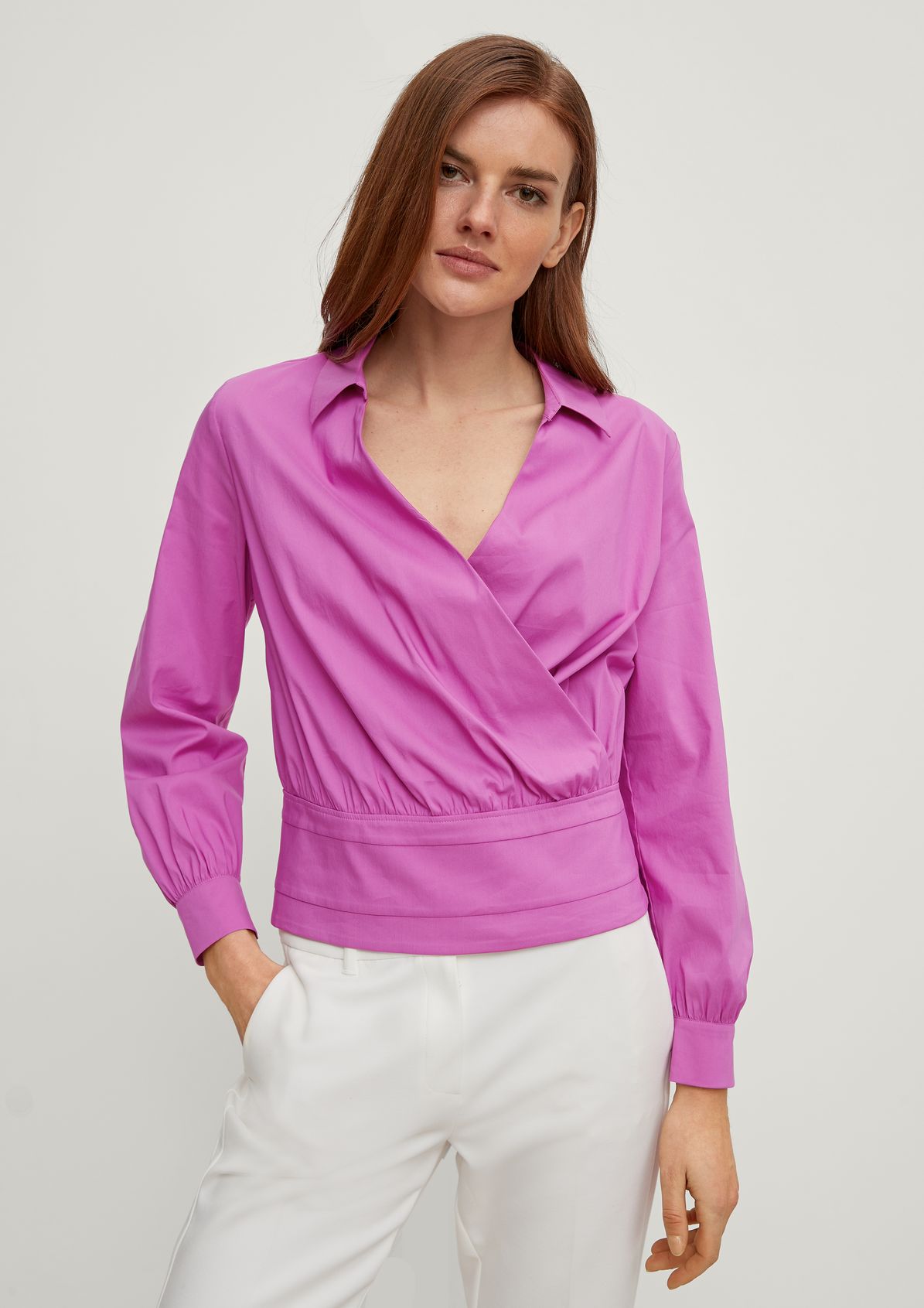 Blouse with a wrap effect from comma