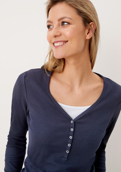 Damen Shirts & Tops | Longsleeve mit Rippstruktur - ES35815