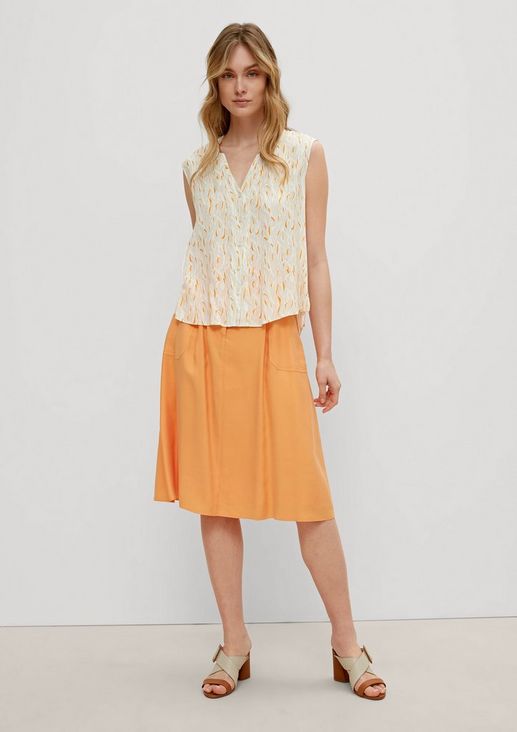 Sleeveless blouse with all-over pattern from comma