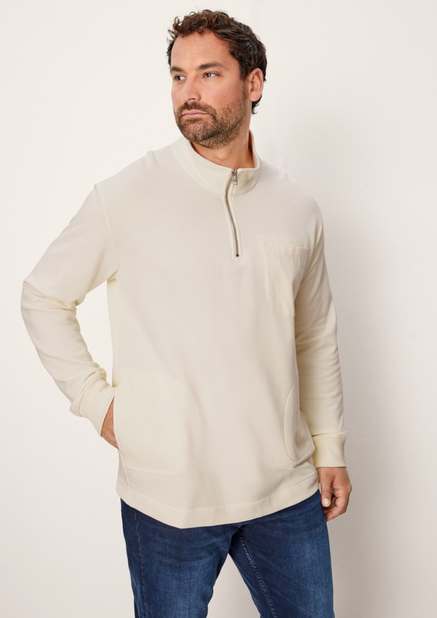 Men Big Sizes | Sweatshirt with a zip neck - PL79469