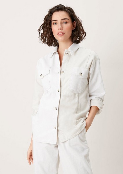 Women Jackets | Undyed denim overshirt - HU68365