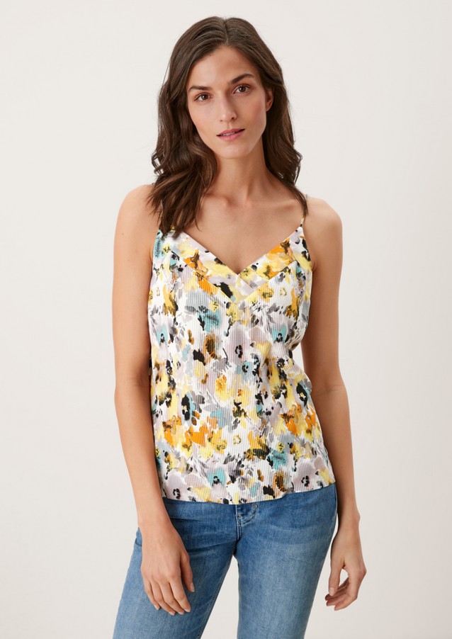 Women Tops | Pleated top with an all-over print - YJ83675