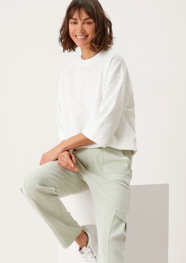 Women Jumpers & sweatshirts | Sweatshirt with a cropped front hem - HB65814