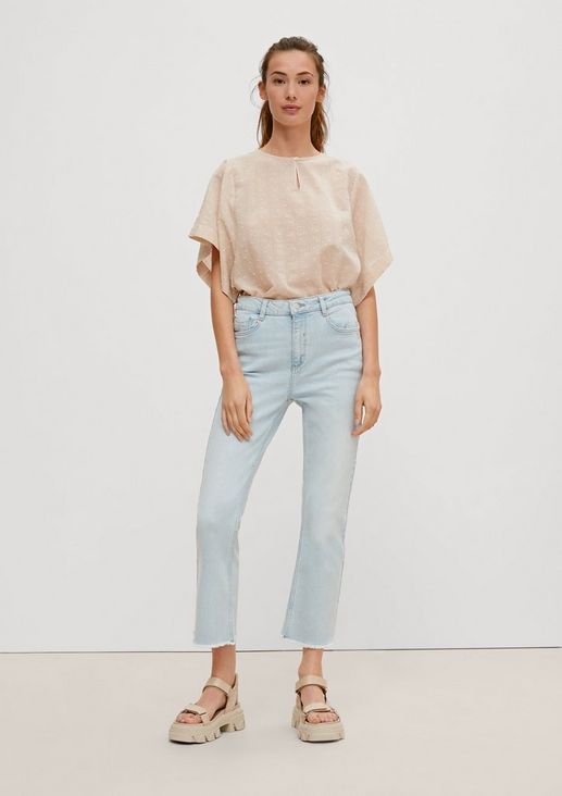 Regular: Jeans mit ausgefranstem Saum 