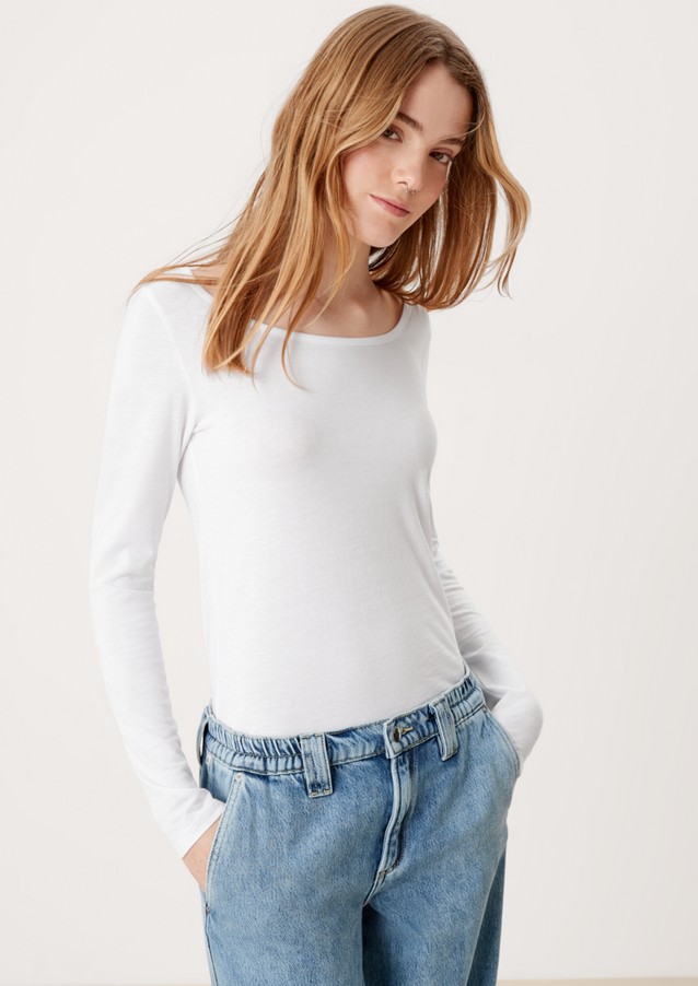 Femmes Shirts & tops | T-shirt à manches longues en modal mélangé - CN28882