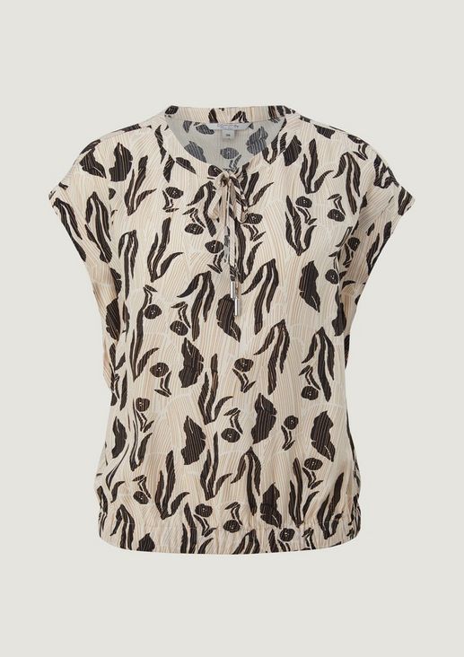 Patterned blouse with lacing from comma