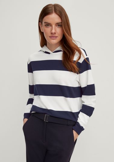 Hoodie with a striped pattern from comma
