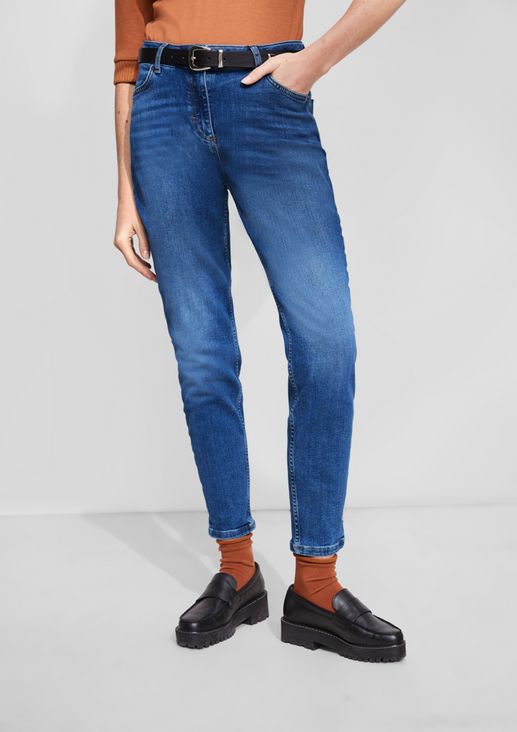 Slim: 7/8-Jeans mit Waschung 
