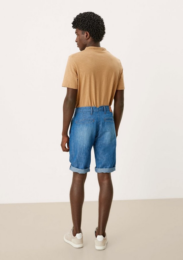 Hommes Shorts & Bermudas | Bermuda en jean de lin mélangé - EZ41666